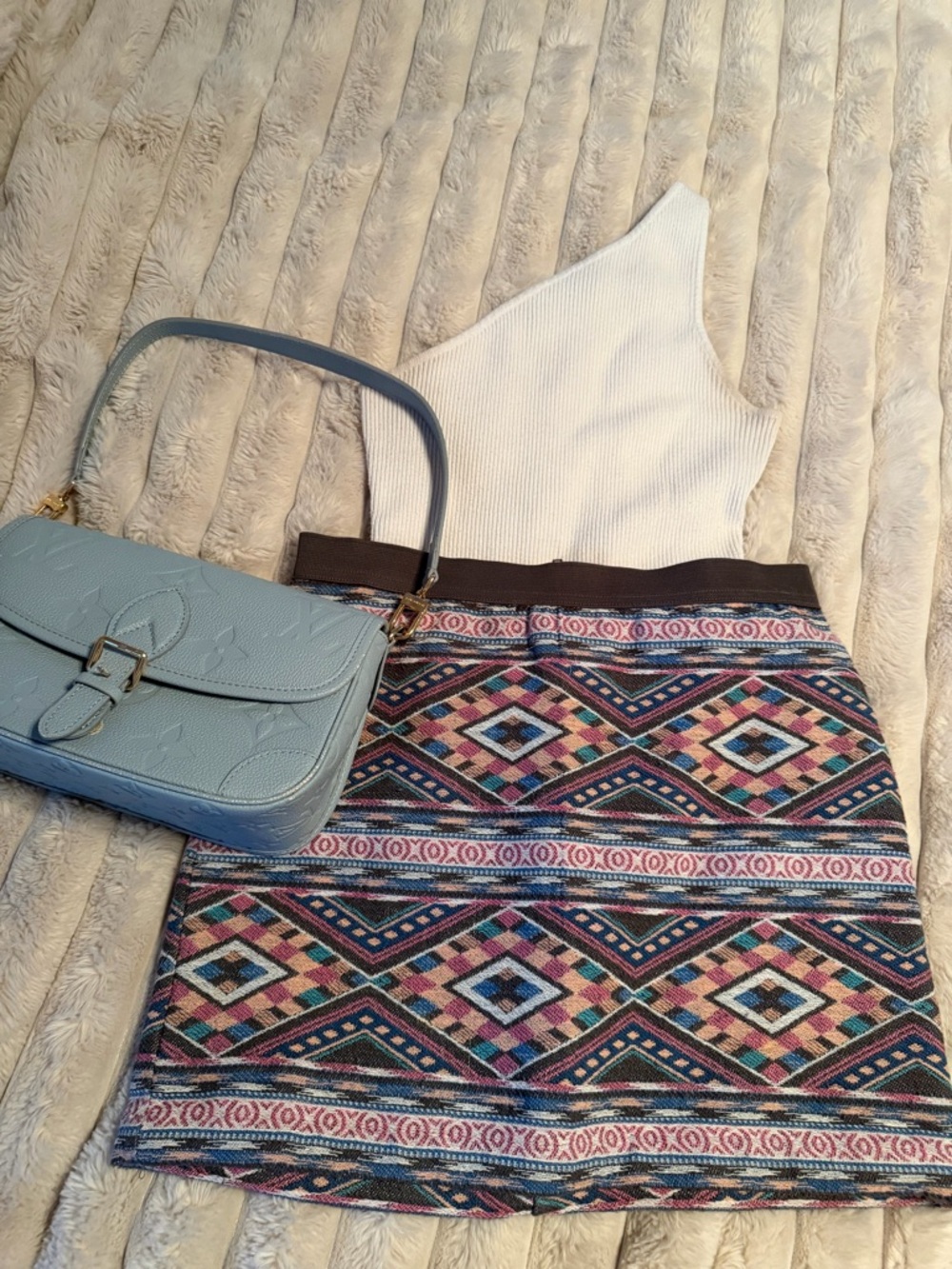 American Eagle outfitter Woven Geometric Mini Skirt 0